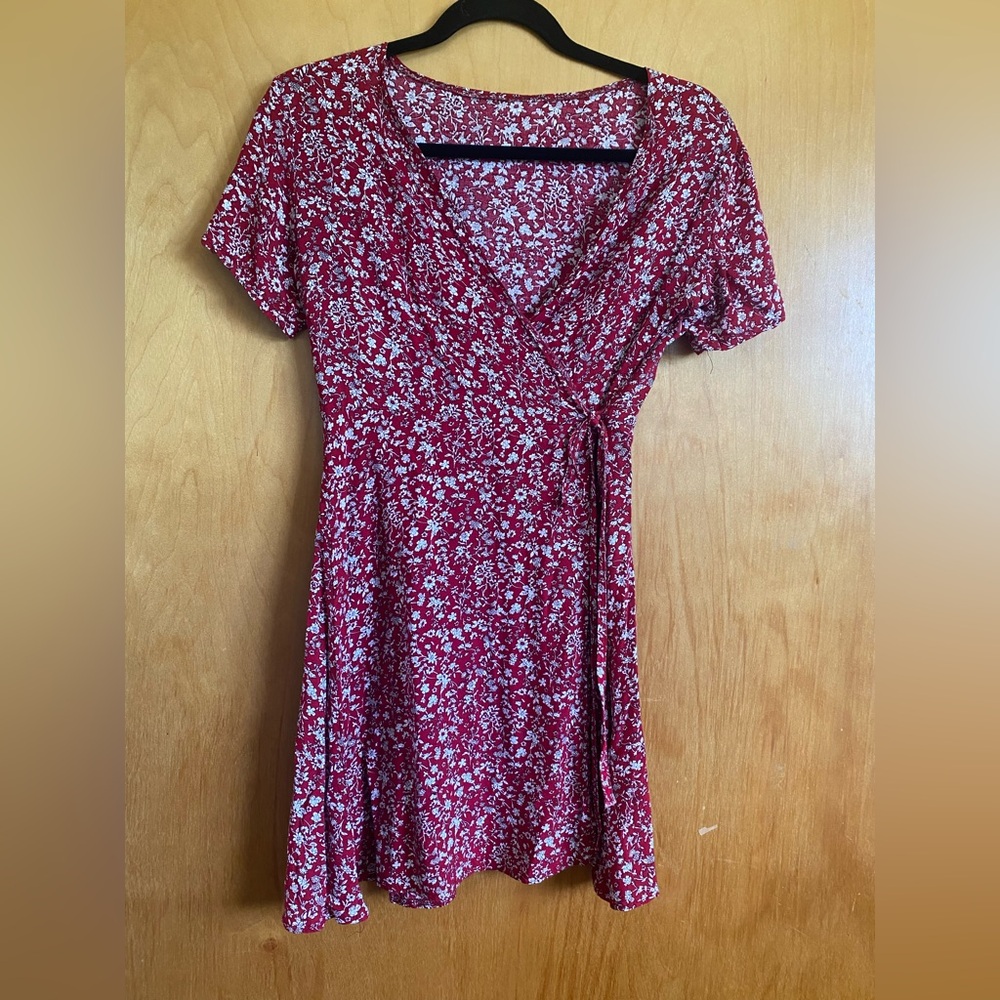 Brandy Melville Red Flutter Sleeve Mini Sundress